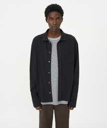 INSILENCE | ボタンダウンジャージシャツ ブラック(シャツ/ブラウス)