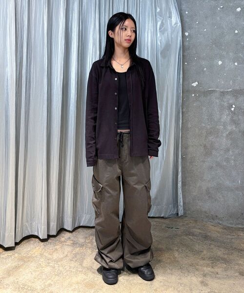 INSILENCE(インサイロンス)の「ボタンダウンジャージシャツ ブラック(シャツ/ブラウス・レディース・その他・MEDIUM/LARGE)」の5枚目の写真