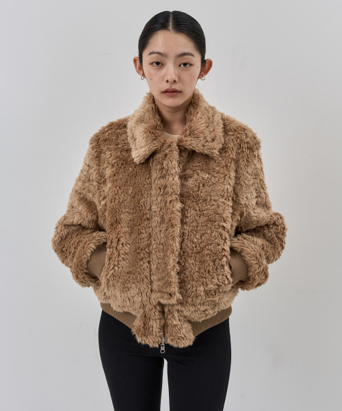 NUAKLE(ヌアクル)の「(w) コージーリバーシブルファージャケット_キャメル(ムートンコート・レディース・その他・1/2)」の1枚目の写真