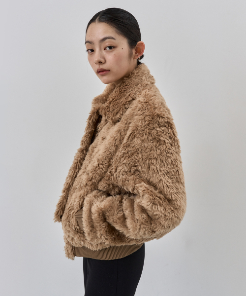NUAKLE(ヌアクル)の「(w) コージーリバーシブルファージャケット_キャメル(ムートンコート・レディース・その他・1/2)」の3枚目の写真