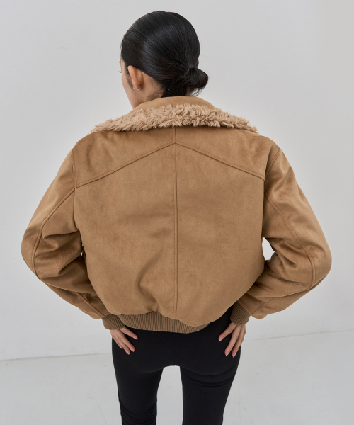 NUAKLE(ヌアクル)の「(w) コージーリバーシブルファージャケット_キャメル(ムートンコート・レディース・その他・1/2)」の4枚目の写真