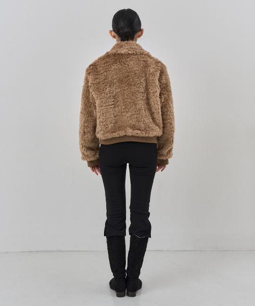 NUAKLE(ヌアクル)の「(w) コージーリバーシブルファージャケット_キャメル(ムートンコート・レディース・その他・1/2)」の6枚目の写真