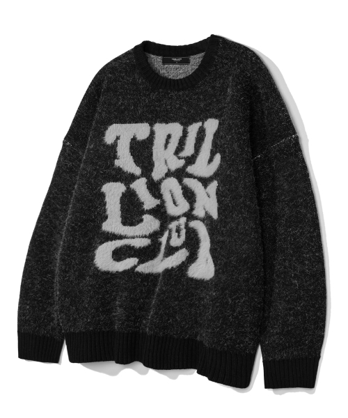 TRILLION(トリリオン)の「ヘアリーグラフィックロゴオーバーサイズジャカードニット(ブラック)(ニット/セーター・レディース・その他・MEDIUM/LARGE/X-LARGE)」の5枚目の写真
