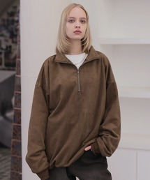 ROCHEM | もちもちフェイクスウェードハーフジップスウェット(スウェット)