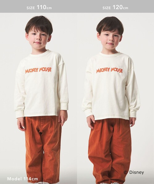 green label relaxing（グリーンレーベルリラクシング）の「【別注】＜Disney＞キャラクター ロングスリーブTシャツ / キッズ 100cm―130cm（Tシャツ/カットソー・キッズ・ダークグレー/ホワイト/オリーブ・120cm/100cm/130cm/110cm）」の5枚目の写真