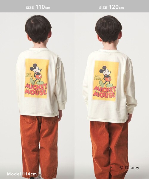 green label relaxing（グリーンレーベルリラクシング）の「【別注】＜Disney＞キャラクター ロングスリーブTシャツ / キッズ 100cm―130cm（Tシャツ/カットソー・キッズ・ダークグレー/ホワイト/オリーブ・120cm/100cm/130cm/110cm）」の6枚目の写真