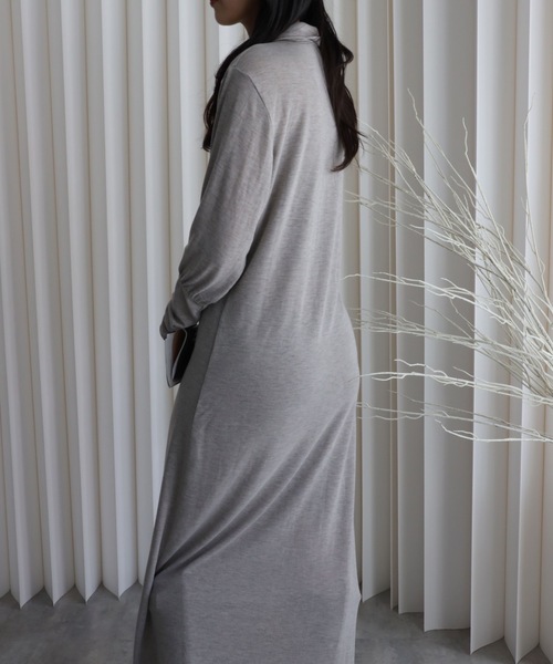 YENNA(イェンナ)の「【 YENNA 2026 SS 新作 】襟付きメランジロングカーディガンワンピース / ポロワンピース(ワンピース・レディース・ベージュ/ブラウン・FREE)」の13枚目の写真