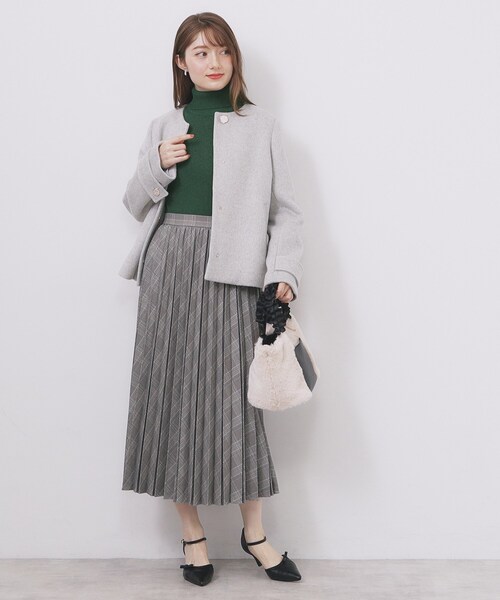 セール】タートルネックタックパフスリーブニット【洗濯機OK】（ニット