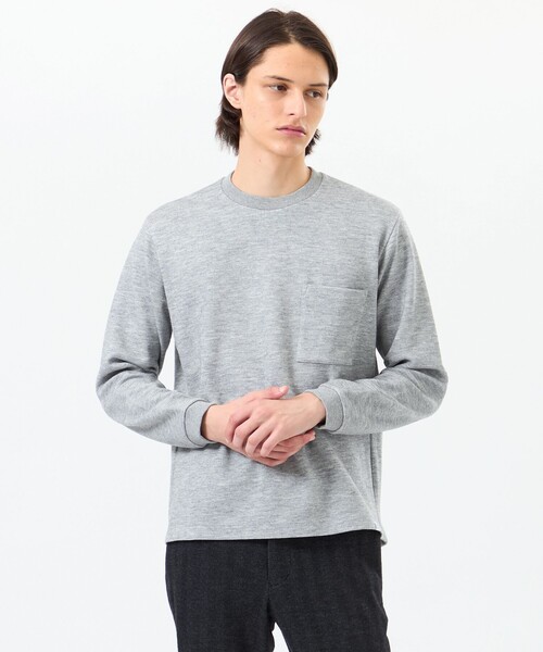MACKINTOSH PHILOSOPHY（ﾏｯｷﾝﾄｯｼｭ ﾌｨﾛｿﾌｨｰ）の「起毛ブリスター クルーネックロンＴ（Tシャツ/カットソー・メンズ・ホワイト/ダークネイビー/ベージュ系その他/ブラック/グレー系その他・38/40/42）」の3枚目の写真