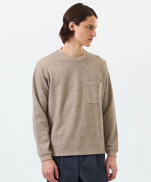 MACKINTOSH PHILOSOPHY（ﾏｯｷﾝﾄｯｼｭ ﾌｨﾛｿﾌｨｰ）の「起毛ブリスター クルーネックロンＴ（Tシャツ/カットソー・メンズ・ホワイト/ダークネイビー/ベージュ系その他/ブラック/グレー系その他・38/40/42）」の4枚目の写真