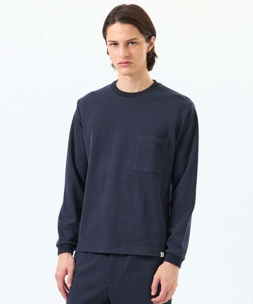 MACKINTOSH PHILOSOPHY（ﾏｯｷﾝﾄｯｼｭ ﾌｨﾛｿﾌｨｰ）の「起毛ブリスター クルーネックロンＴ（Tシャツ/カットソー・メンズ・ホワイト/ダークネイビー/ベージュ系その他/ブラック/グレー系その他・38/40/42）」の5枚目の写真