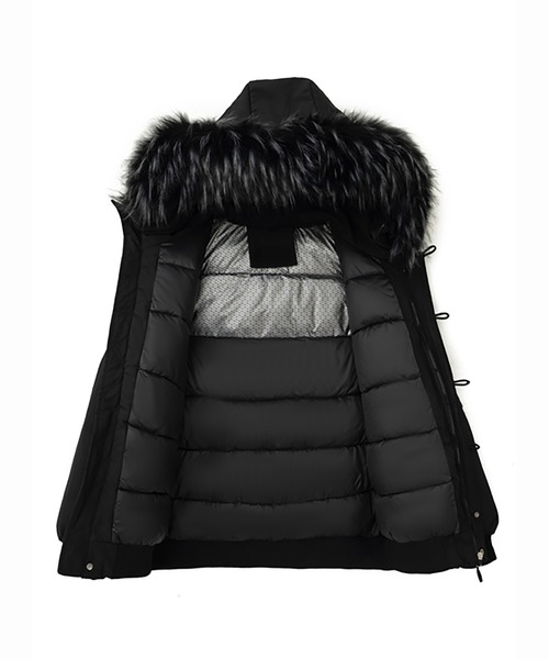 フェイクファー付き中綿ミドル丈コート（ダウンジャケット/コート