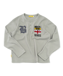 MAINBOOTH（メインブース）の「[ビートルズ] ワッフルトン ヘンリーネック Tシャツ(ベージュ)（Tシャツ/カットソー）」