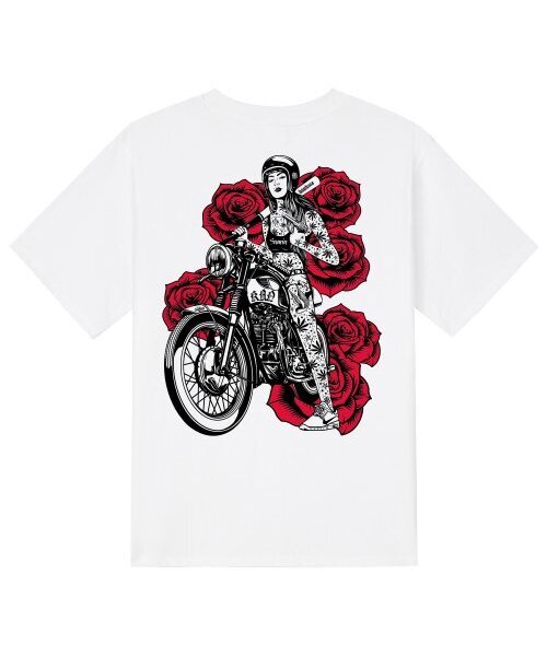 KAN6312(カン6312)の「KTW0151 チカノガールズバイク 半袖Tシャツ - ホワイト(Tシャツ/カットソー・メンズ・その他・SMALL/MEDIUM/LARGE/X-LARGE)」の1枚目の写真