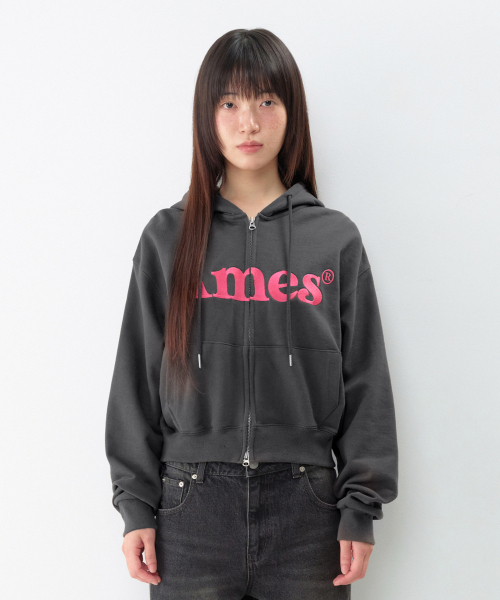 AMESWORLDWIDE（アメスワールドワイド）の「BASIC LOGO HOODIE ZIP UP CHARCOAL（パーカー・メンズ・その他・SMALL/MEDIUM/LARGE）」の7枚目の写真