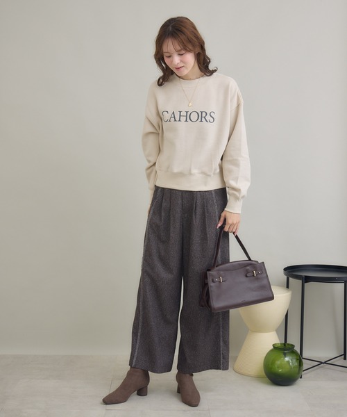 KATHARINE ROSS(キャサリンロス)の「【KATHARINE ROSS】CAHORS裏毛2WAYトップス(スウェット・レディース・グレー/アイボリー・FREE)」の4枚目の写真