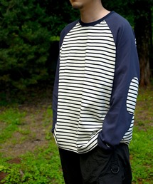 S'more（スモア）の「Raglan sleeve border L/S T-shirt ラグランスリーブボーダーロングスリーブTシャツ（Tシャツ/カットソー）」