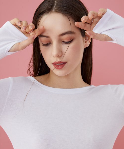 KOLEAT（コレット）の「[ウォーマーver.] スリムデイリーラウンドネックウォーマー長袖Tシャツ [ホワイト] インナーバージョン（Tシャツ/カットソー・レディース・その他・FREE）」の5枚目の写真
