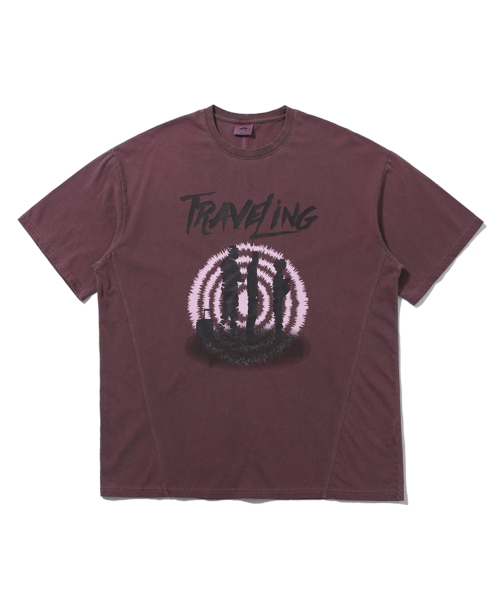 SEARCH410(サーチ410)の「トラベリングピグメント半袖Tシャツマゼンタ(Tシャツ/カットソー・メンズ・その他・MEDIUM)」の1枚目の写真