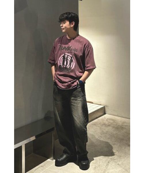 SEARCH410(サーチ410)の「トラベリングピグメント半袖Tシャツマゼンタ(Tシャツ/カットソー・メンズ・その他・MEDIUM)」の5枚目の写真