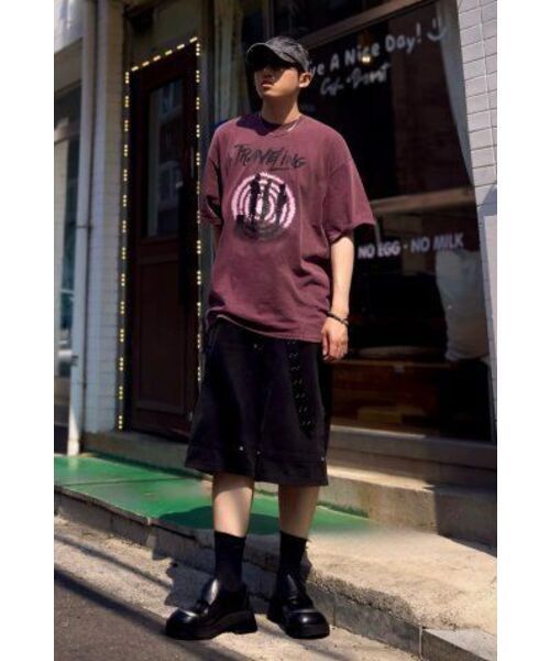 SEARCH410(サーチ410)の「トラベリングピグメント半袖Tシャツマゼンタ(Tシャツ/カットソー・メンズ・その他・MEDIUM)」の6枚目の写真