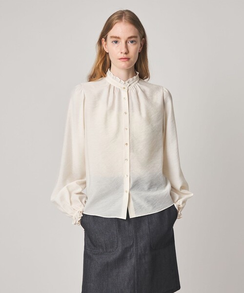 Steven Alan(スティーブンアラン)の「<Steven Alan>フリル ブラウス(シャツ/ブラウス・レディース・ネイビー/ナチュラル・S/M)」の3枚目の写真