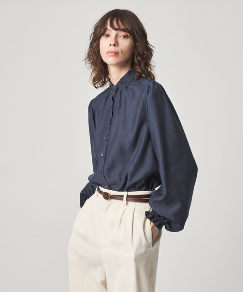 Steven Alan(スティーブンアラン)の「<Steven Alan>フリル ブラウス(シャツ/ブラウス・レディース・ネイビー/ナチュラル・S/M)」の5枚目の写真