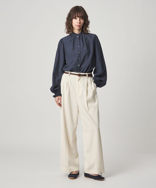 Steven Alan(スティーブンアラン)の「<Steven Alan>フリル ブラウス(シャツ/ブラウス・レディース・ネイビー/ナチュラル・S/M)」の7枚目の写真