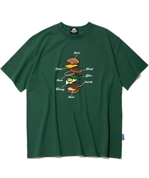 ハンバーガーレシピ グラフィックTシャツ - グリーン