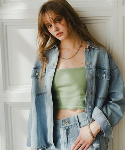 Maison INNESS(メゾンアイネス)の「【新色追加】【i Deni】6.7ozデニムシャツ(はっ水)セットアップ可(シャツ/ブラウス・レディース・ネイビー/サックスブルー/ブルー・S/M/L/LL/3L/4L/5L)」の2枚目の写真