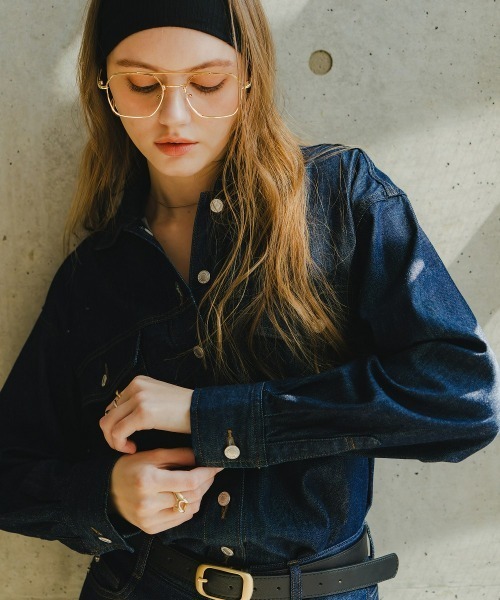 Maison INNESS(メゾンアイネス)の「【新色追加】【i Deni】6.7ozデニムシャツ(はっ水)セットアップ可(シャツ/ブラウス・レディース・ネイビー/サックスブルー/ブルー・S/M/L/LL/3L/4L/5L)」の11枚目の写真