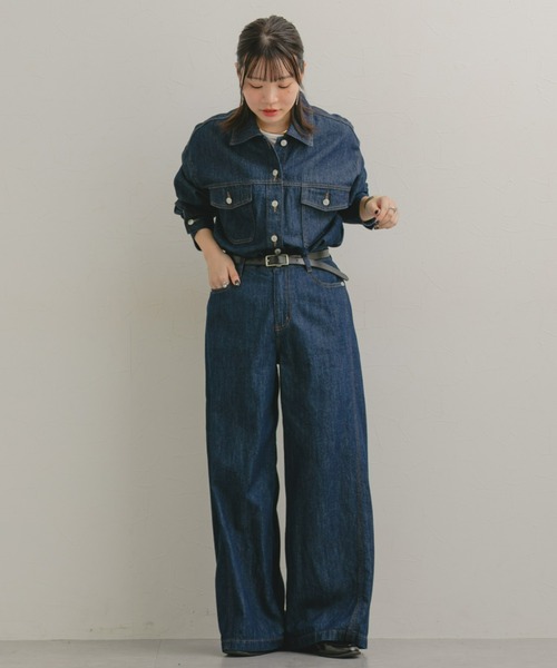Maison INNESS(メゾンアイネス)の「【新色追加】【i Deni】6.7ozデニムシャツ(はっ水)セットアップ可(シャツ/ブラウス・レディース・ネイビー/サックスブルー/ブルー・S/M/L/LL/3L/4L/5L)」の19枚目の写真
