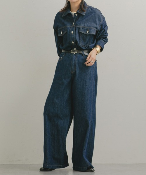 Maison INNESS(メゾンアイネス)の「【新色追加】【i Deni】6.7ozデニムシャツ(はっ水)セットアップ可(シャツ/ブラウス・レディース・ネイビー/サックスブルー/ブルー・S/M/L/LL/3L/4L/5L)」の20枚目の写真