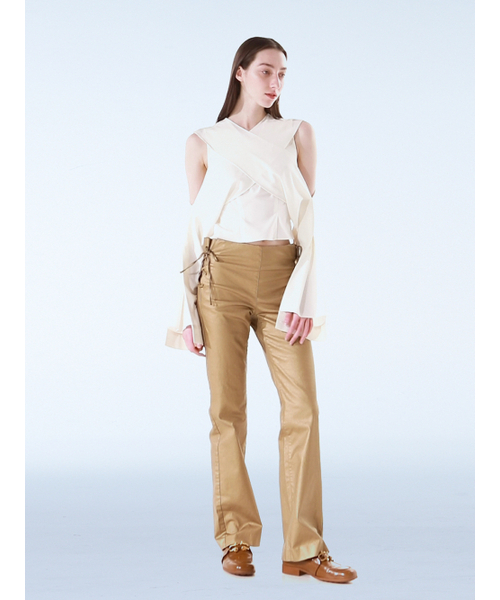 THE BALLON(ザバロン)の「METALLIC STRAP PANTS - GOLD(その他パンツ・レディース・ゴールド・MEDIUM/SMALL)」の1枚目の写真