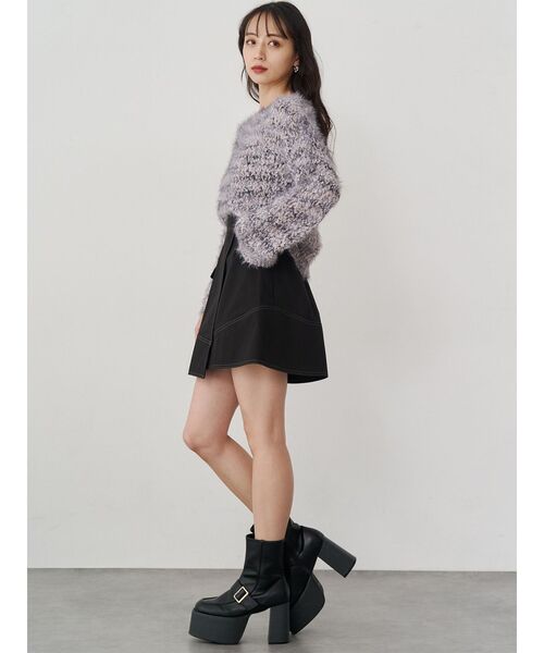 MURUA（ムルーア）の「MIXシャギールーズニット（ニット/セーター・レディース・ベージュ/ネイビー・FREE）」の7枚目の写真