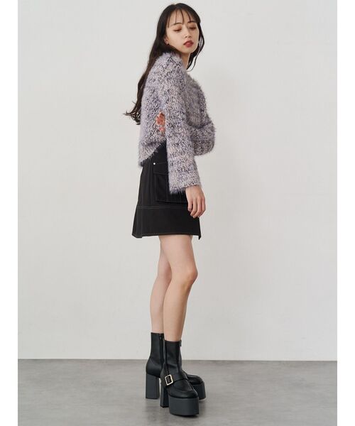 MURUA（ムルーア）の「MIXシャギールーズニット（ニット/セーター・レディース・ベージュ/ネイビー・FREE）」の8枚目の写真