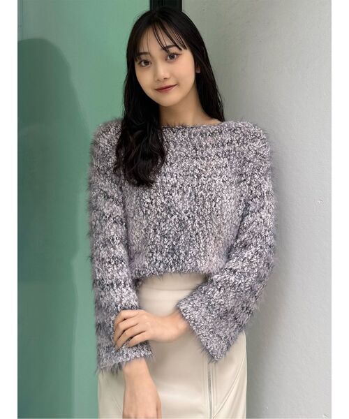 MURUA（ムルーア）の「MIXシャギールーズニット（ニット/セーター・レディース・ベージュ/ネイビー・FREE）」の15枚目の写真