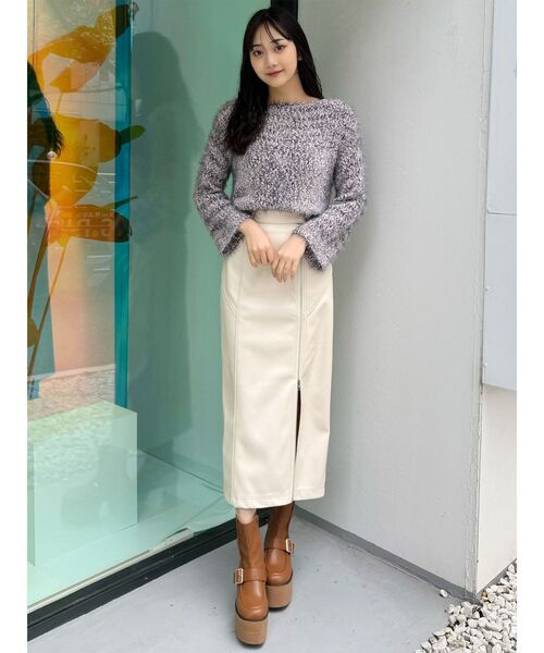 MURUA（ムルーア）の「MIXシャギールーズニット（ニット/セーター・レディース・ベージュ/ネイビー・FREE）」の16枚目の写真