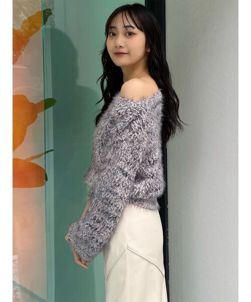 MURUA（ムルーア）の「MIXシャギールーズニット（ニット/セーター・レディース・ベージュ/ネイビー・FREE）」の17枚目の写真