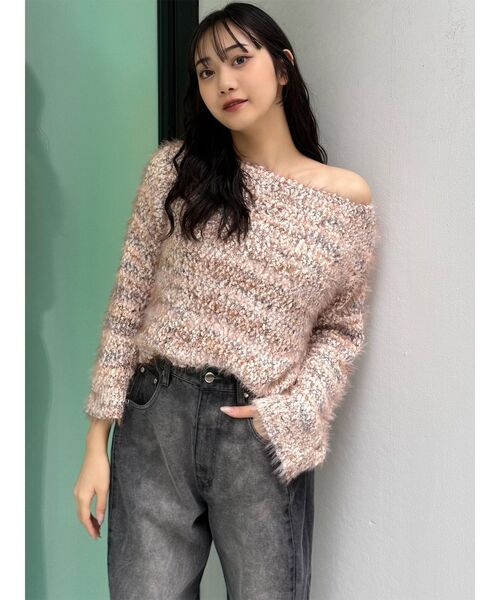 MURUA（ムルーア）の「MIXシャギールーズニット（ニット/セーター・レディース・ベージュ/ネイビー・FREE）」の19枚目の写真