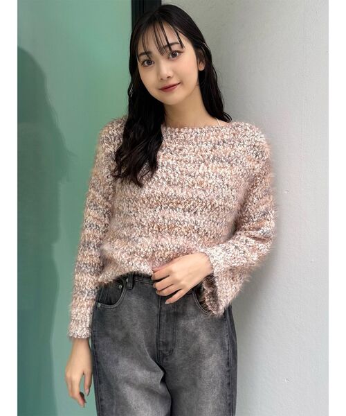 MURUA（ムルーア）の「MIXシャギールーズニット（ニット/セーター・レディース・ベージュ/ネイビー・FREE）」の20枚目の写真