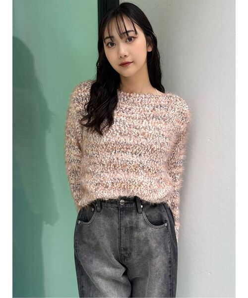 MURUA（ムルーア）の「MIXシャギールーズニット（ニット/セーター・レディース・ベージュ/ネイビー・FREE）」の21枚目の写真