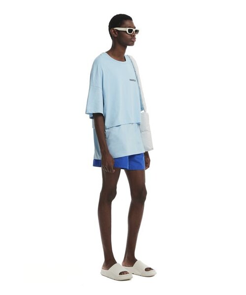 TRUNK PROJECT（トランクプロジェクト）の「Layered T-Shirt_Blue（Tシャツ/カットソー・メンズ・ブルー・MEDIUM/SMALL/LARGE）」の4枚目の写真