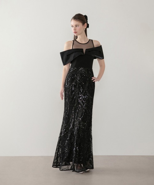 Leja（レジャ）の「【LEJA LUXE】シースルーオフショルダーデザイン