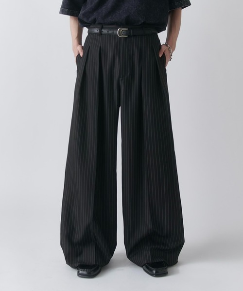 Neucon】PINSTRIPE 2TUCK WIDE SLACKS / ピンストライプ2タックワイド