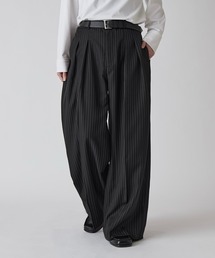 Lui's（ルイス）の「【Neucon】PINSTRIPE 2TUCK WIDE SLACKS   ピンストライプ2タックワイドスラックス   セットアップ対応（スラックス）」
