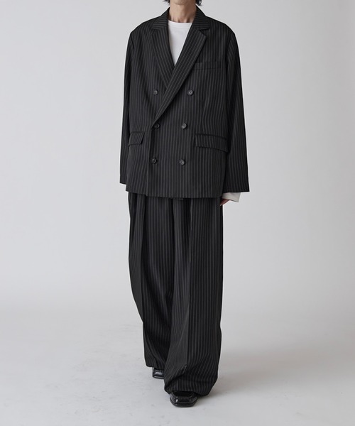 Lui's（ルイス）の「【Neucon】PINSTRIPE 2TUCK WIDE SLACKS / ピン
