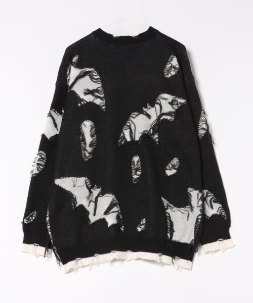 VIBGYOR（ヴィブジョー）の「【IZU】 ルーズダメージニットセーター（ニット/セーター・メンズ・ブラック・FREE）」の5枚目の写真