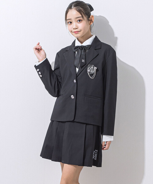 ZIDDY(ジディ)の「【 ニコ☆プチ 掲載 】エンブレムジャケット(140~160cm)(テーラードジャケット・キッズ・ブラック・140cm/150cm/FREE)」の4枚目の写真