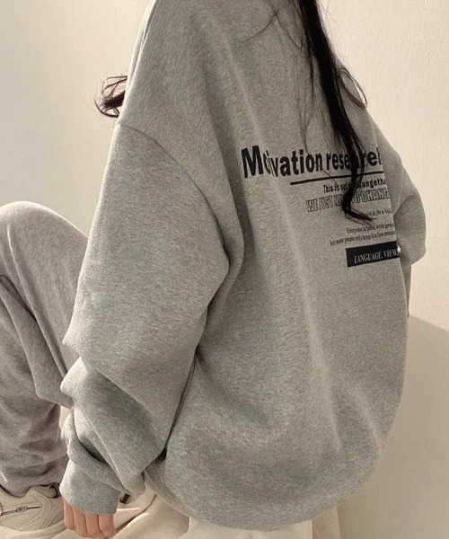 Miniministore(ミニミニストア)の「裏起毛スウェット 暖かいビッグトレーナー(スウェット・レディース・グレー/ブラック/ダークグレー/ライトグレー・FREE)」の4枚目の写真